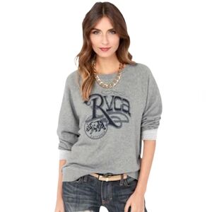 RVCA Women's Gray Republic Fleece Crewneck Pullover‎ Sweatshirt XS